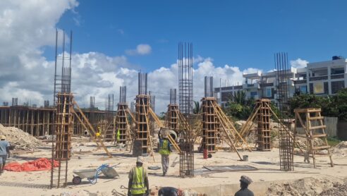 Advanced structural works are moving smoothly-columns are fully reinforced, framed, and ready for the next lift.
