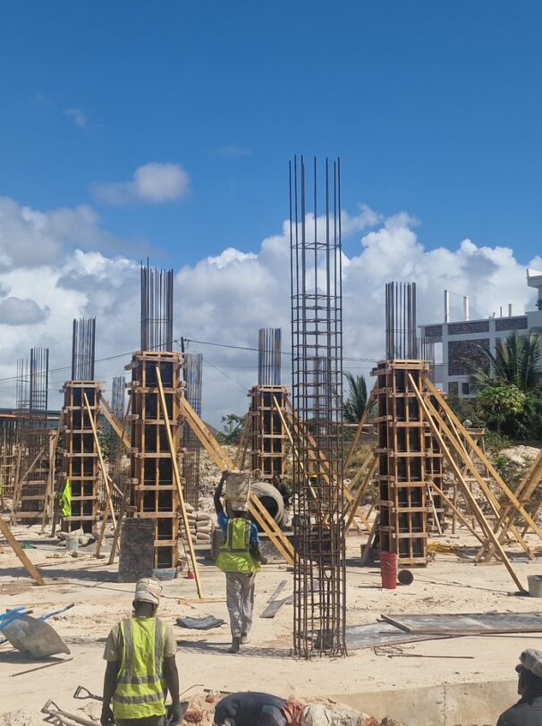 Advanced structural works are moving smoothly-columns are fully reinforced, framed, and ready for the next lift.